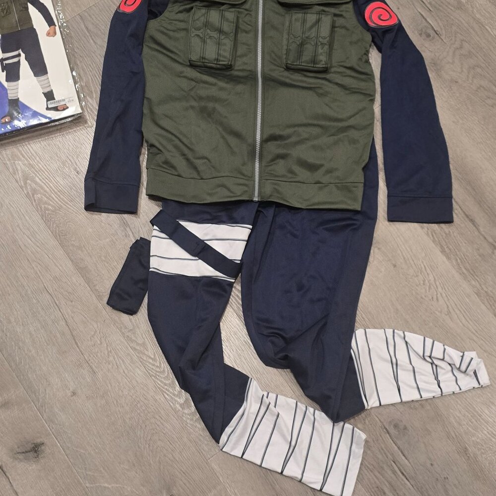 Naruto Shippuden Kakashi Child Costume Jacket Pants & Headband X Large 12-16 - Picture 7 of 8